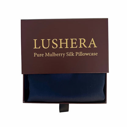 100% Mulberry Silk Pillowcase - Navy image 1